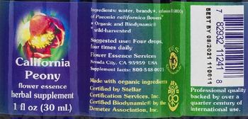 Flower Essence Services California Peony Flower Essence - herbal supplement