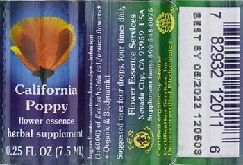 Flower Essence Services California Poppy Flower Essence - herbal supplement