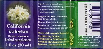 Flower Essence Services California Valerian Flower Essence - herbal supplement