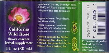 Flower Essence Services California Wild Rose Flower Essence - herbal supplement