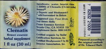 Flower Essence Services Clematis Flower Essence - herbal supplement