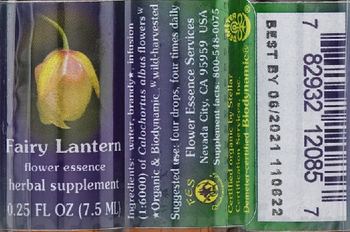 Flower Essence Services Fairy Lantern Flower Essence - herbal supplement