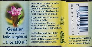 Flower Essence Services Gentian Flower Essence - herbal supplement