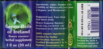 Flower Essence Services Green Bells Of Ireland Flower Essence - herbal supplement
