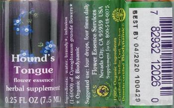 Flower Essence Services Hound's Tongue Flower Essence - herbal supplement