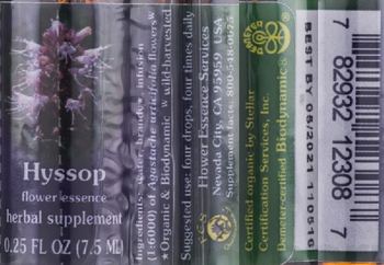 Flower Essence Services Hyssop Flower Essence - herbal supplement
