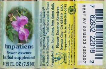 Flower Essence Services Impatiens Flower Essence - herbal supplement
