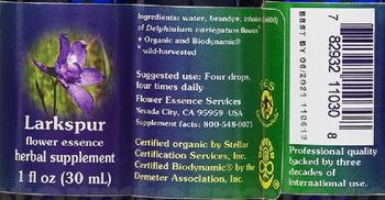 Flower Essence Services Larkspur Flower Essence - herbal supplement