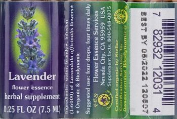Flower Essence Services Lavender Flower Essence - herbal supplement