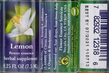 Flower Essence Services Lemon Flower Essence - herbal supplement