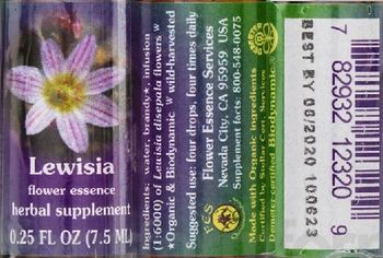 Flower Essence Services Lewisia Flower Essence - herbal supplement