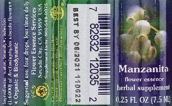 Flower Essence Services Manzanita Flower Essence - herbal supplement