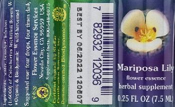 Flower Essence Services Mariposa Lily Flower Essence - herbal supplement