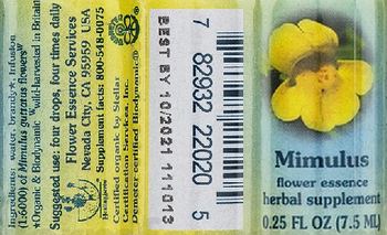 Flower Essence Services Mimulus Flower Essence - herbal supplement