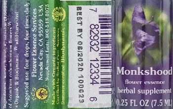 Flower Essence Services Monkshood Flower Essence - herbal supplement
