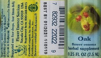 Flower Essence Services Oak Flower Essence - herbal supplement