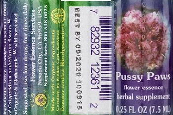 Flower Essence Services Pussy Paws Flower Essence - herbal supplement