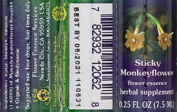 Flower Essence Services Sticky Monkeyflower Flower Essence - herbal supplement