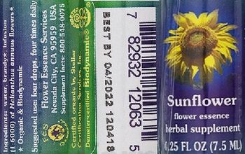 Flower Essence Services Sunflower Flower Essence - herbal supplement