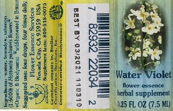 Flower Essence Services Water Violet Flower Essence - herbal supplement