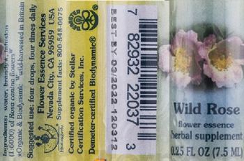 Flower Essence Services Wild Rose Flower Essence - herbal supplement