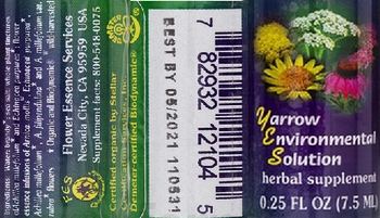 Flower Essence Services Yarrow Environmental Solution - herbal supplement