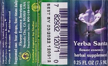 Flower Essence Services Yerba Santa Flower Essence - herbal supplement