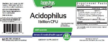 Foods Plus Acidophilus 1 Billion CFU - supplement
