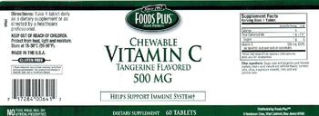 Foods Plus Chewable Vitamin C Tangerine Flavored 500 mg - supplement