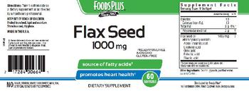 Foods Plus Flax Seed 1000 mg - supplement