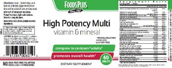 Foods Plus High Potency Multi - supplement