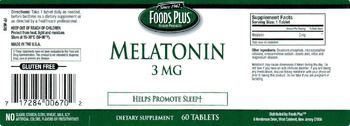Foods Plus Melatonin 3 mg - supplement
