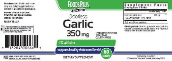 Foods Plus Odorless Garlic 350 mg - supplement