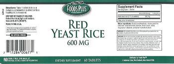 Foods Plus Red Yeast Rice 600 mcg - supplement