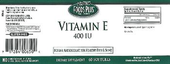 Foods Plus Vitamin E 400 IU - supplement