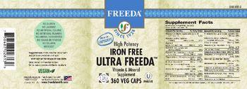 Freeda High Potency Iron Free Ultra Freeda - vitamin mineral supplement