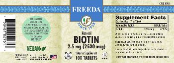 Freeda Natural Biotin 2.5 mg (2500 mcg) - vitamin supplement