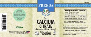 Freeda Pure Calcium Citrate 250 mg - calcium supplement