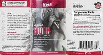 Fresh Nutrition Biotin 10,000 mcg - supplement