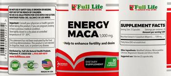Full Life Energy Maca 1,000 mg - supplement