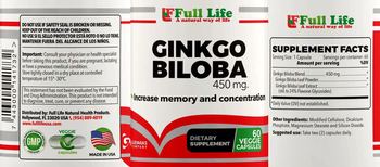 Full Life Ginkgo Biloba 450 mg - supplement