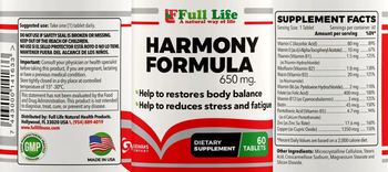 Full Life Harmony Formula 650 mg - supplement