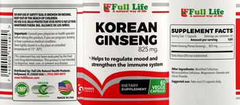 Full Life Korean Ginseng 825 mg - supplement
