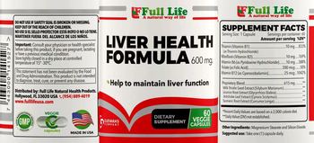 Full Life Liver Health Formula 600 mg - supplement