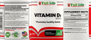 Full Life Vitamin D3 500 IU - supplement