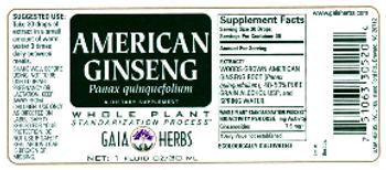 Gaia Herbs American Ginseng - supplement