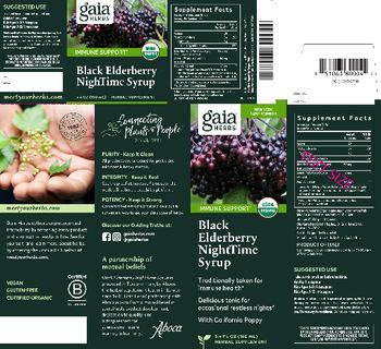 Gaia Herbs Black Elderberry NightTime Syrup - herbal supplement