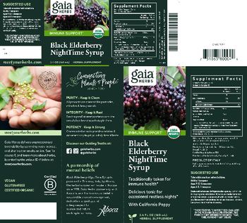 Gaia Herbs Black Elderberry NightTime Syrup - herbal supplement