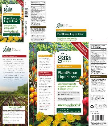 Gaia Herbs DailyWellness PlantForce Liquid Iron - supplement