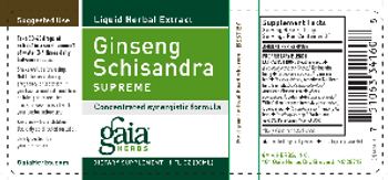 Gaia Herbs Ginseng Schisandra Supreme - supplement